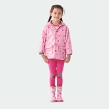 HATLEY Shiny Kids Rain Boots | Scattered Hearts size 8 - Side View