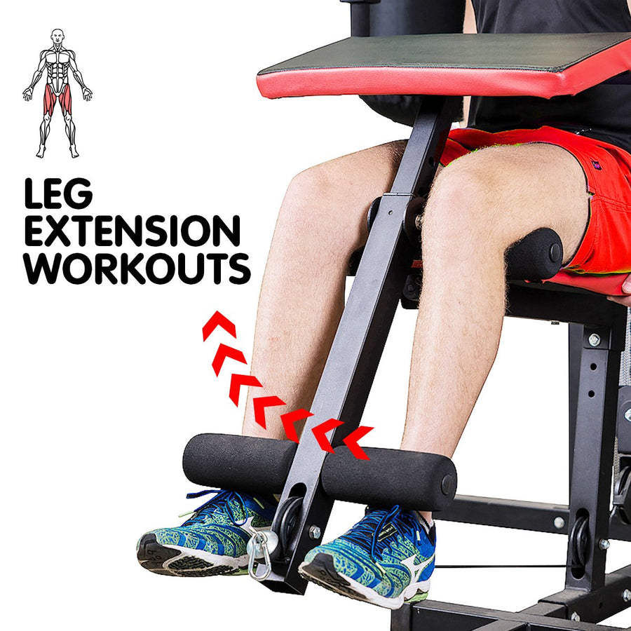 Powertrain Multi Station Home Gym with 165lb Weights and Dumbbells