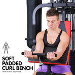 Powertrain Multi Station Home Gym with 165lb Weights and Dumbbells