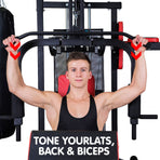 Powertrain Multi Station Home Gym with 165lb Weights and Dumbbells