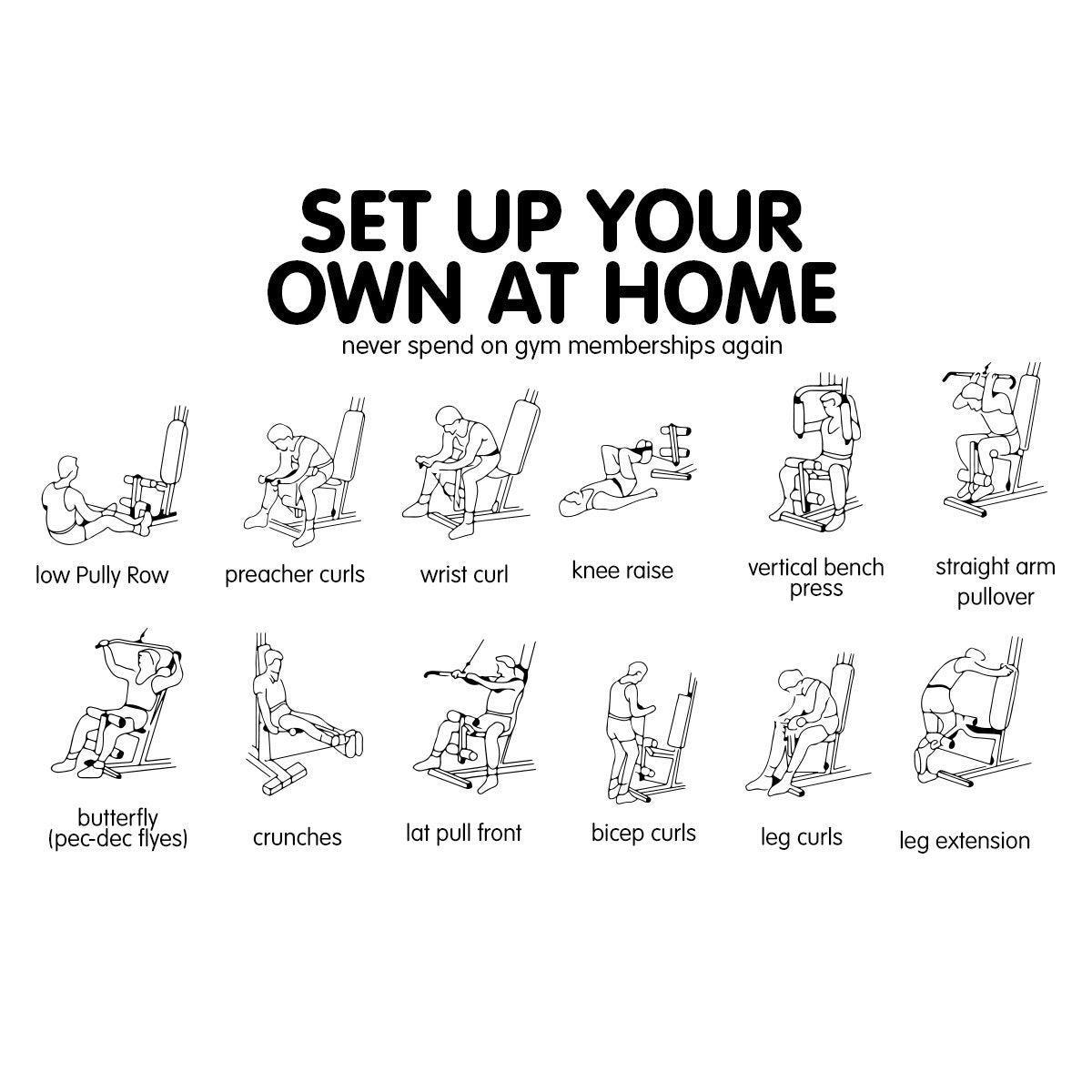 Powertrain Multi Station Home Gym with 165lb Weights and Dumbbells