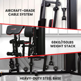 Powertrain JX-89 Multi Station Home Gym 68kg Weight Cable Machine - Extra Image
