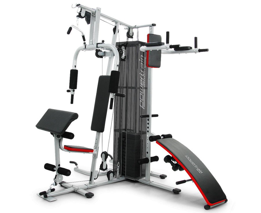 Powertrain Home Gym Multi Station Exercise 175lb Weights Dumbbells