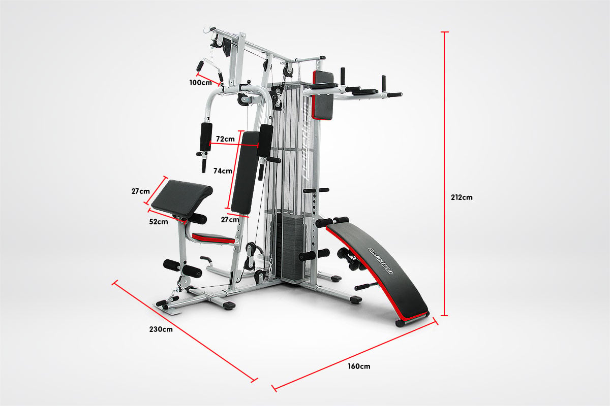 Powertrain Home Gym Multi Station Exercise 175lb Weights Dumbbells