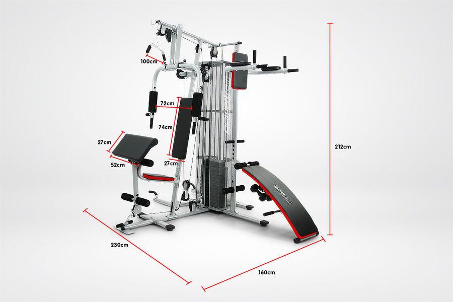 Powertrain Home Gym Multi Station Exercise 175lb Weights Dumbbells