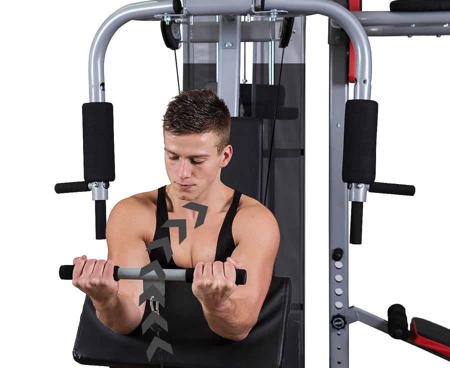 Powertrain Home Gym Multi Station Exercise 175lb Weights Dumbbells