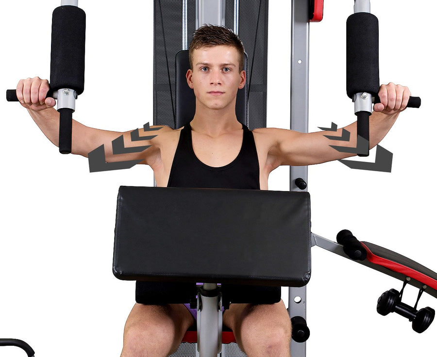 Powertrain Home Gym Multi Station Exercise 175lb Weights Dumbbells