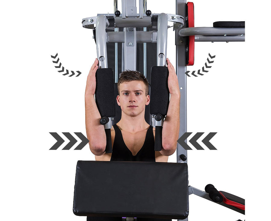 Powertrain Home Gym Multi Station Exercise 175lb Weights Dumbbells
