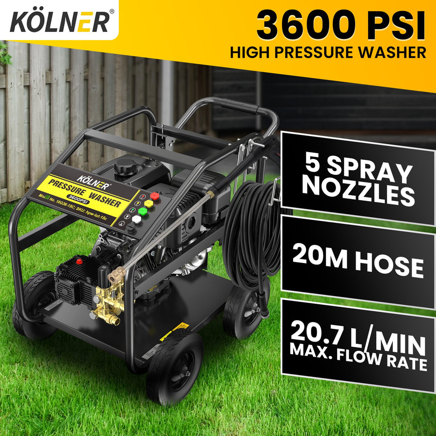 Kolner LT-15C 15HP 3600PSI Petrol Engine High Pressure Washer 20.7LPM