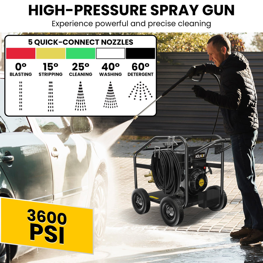 Kolner LT-15C 15HP 3600PSI Petrol Engine High Pressure Washer 20.7LPM