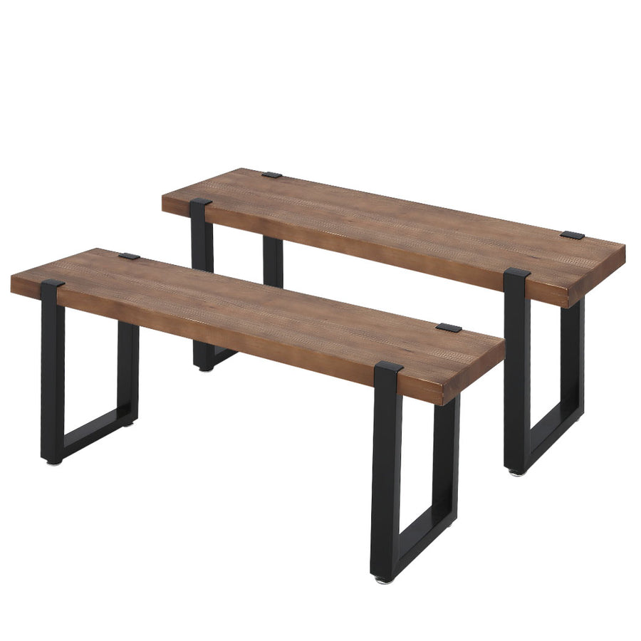 Levede 2x Dining Bench Chairs Wooden 115cm-2018816917380403200