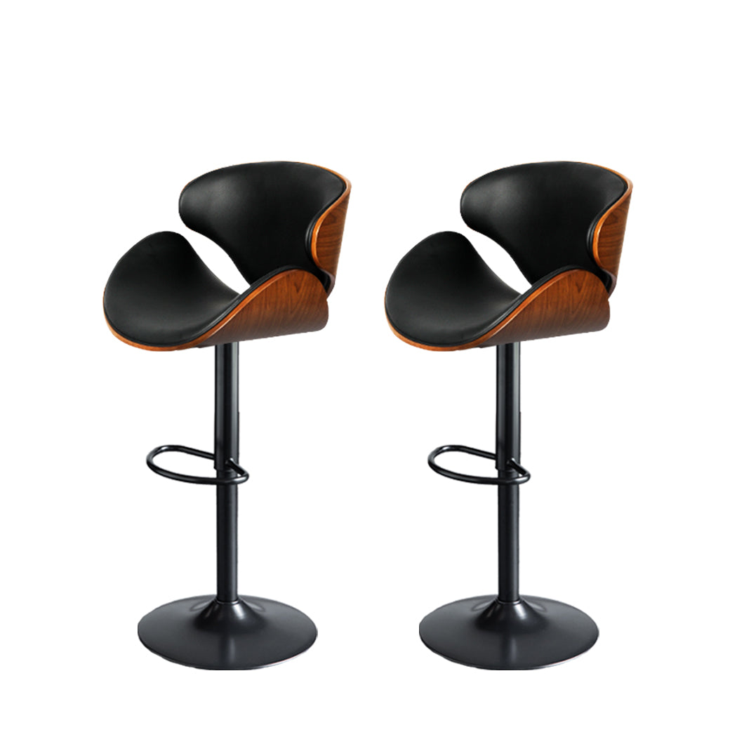 Levede 1x Bar Stools Gas Lift Kitchen Black-2006733238600601600