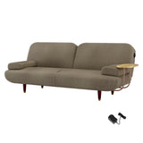 LEVEDE CONVERTIBLE SOFABED WITH USB CHARGE AND SIDE TABLE - Low Angle