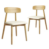 Levede 2x Dining Chairs Kitchen Chair Natural - Low Angle