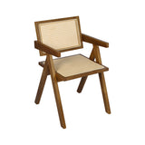 Levede 1x Walnut Wicker Armchair Dining Chair-2018816871729598464