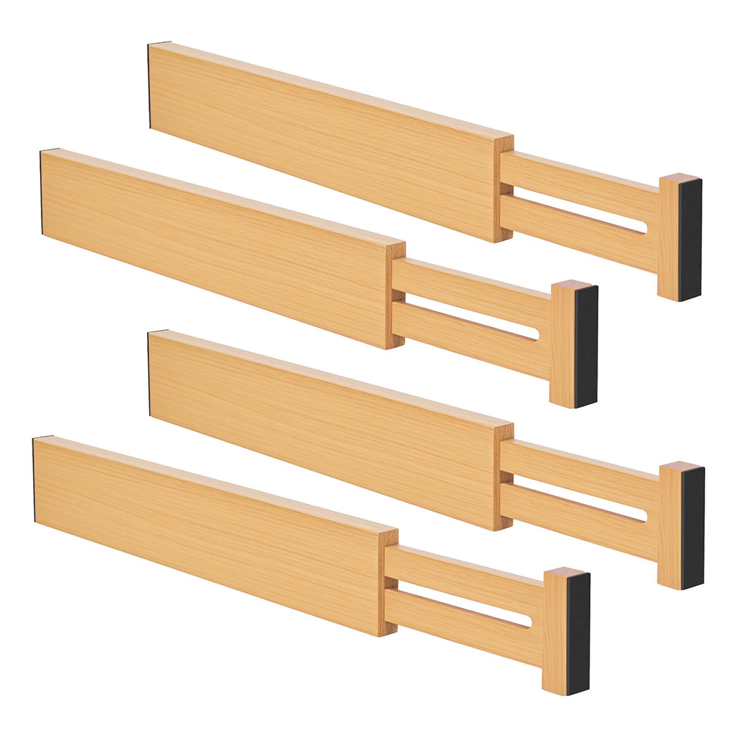 Levede Natural 4 Pack Bamboo Expandable Drawer Divider-2006733417491861504
