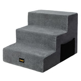 Pawz 3 Steps Pet Stairs Dog Ramp High Density Foam Grey-2006733392930017280