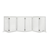 PaWz Wooden Pet Gate Dog Fence Safety White 6 Panels-2018816846903513088