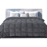 DreamZ Quilt Doona Comforter Blanket Grey Queen - Low Angle