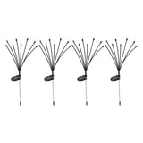 Firfly Solar Lawn Lights 8LED 4PC Outdoor Black - Low Angle