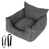 PaWz Pet Car Booster Seat Dog Protector M Grey Medium - Low Angle