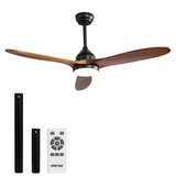 Spector 52'' Ceiling Fan DC Motor LED Walnut - Low Angle