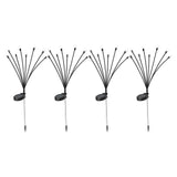 Firfly Solar Lawn Lights 8LED 4PC Outdoor Black - Low Angle