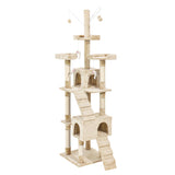 PaWz Cat Tree Scratching Post Scratcher Beige - Low Angle