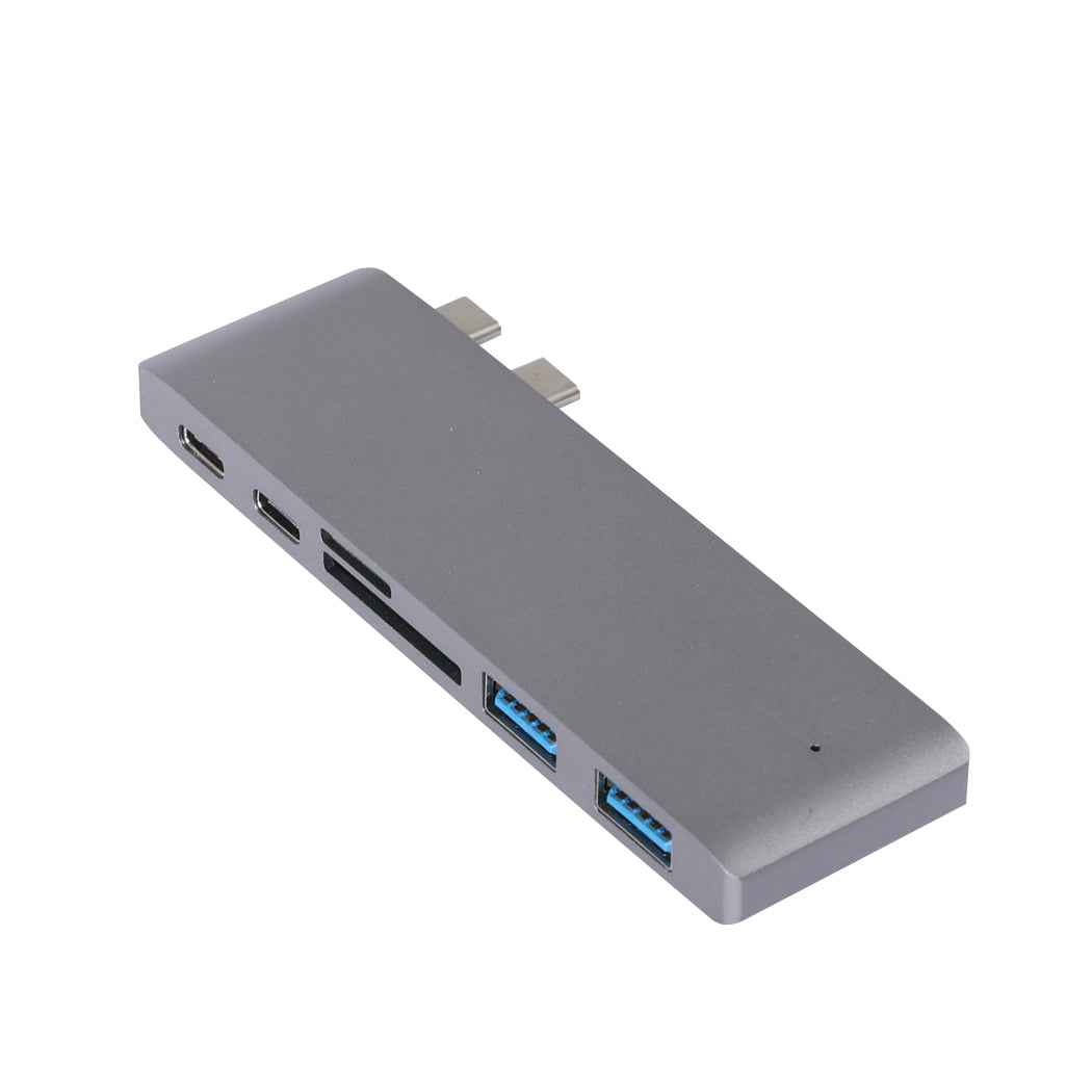 USB 3.0 Type-C HUB 6 Port Powered Adapter Grey-1954802839679275008
