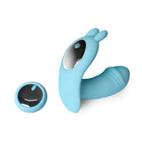 Urway Rabbit Vibrator Wireless Control Blue - Low Angle
