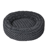 PaWz Calming Dog Bed Warm Soft Plush L Dark Grey Large - Low Angle