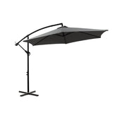 Mountview 3M Outdoor Umbrella Cantilever Grey Without Base - Low Angle