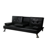 Levede Sofa Bed Adjustable Recliner Black - Low Angle