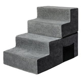 Pawz 4 Steps Pet Stairs Dog Ramp High Density Foam Grey-2006732767437656064