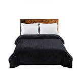 DreamZ 320GSM 220x240cm Ultra Soft Mink Dark Grey Queen - Low Angle