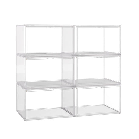 Stacked 6Pc Shoe Box Storage Display Stackable-1954802434610171904