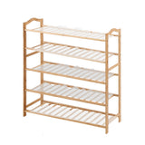 Levede Shoe Rack Bamboo Storage Wooden - Low Angle