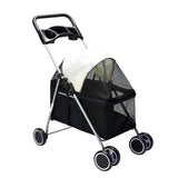 PaWz Large Pet Stroller Dog Cat Carrier Black-2006733031406178304