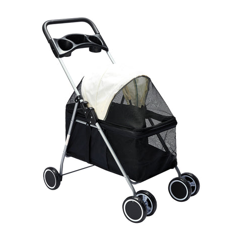 PaWz Large Pet Stroller Dog Cat Carrier Black-2006733031406178304