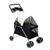 PaWz Large Pet Stroller Dog Cat Carrier Black - Low Angle