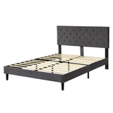 Levede Bed Frame Queen Size Mattress Grey - Low Angle