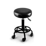 Levede Salon Stool Swivel Bar Stools Black with Black Stand - Low Angle