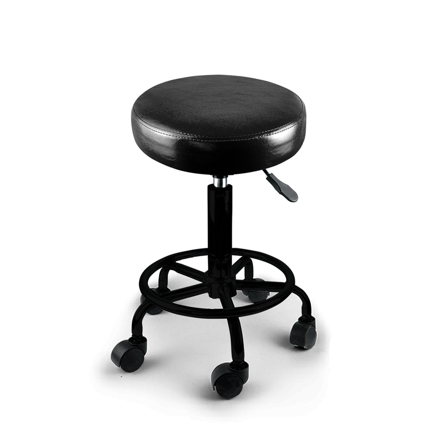 Levede Salon Stool Swivel Bar Stools Black with Black Stand-2018816731262357504