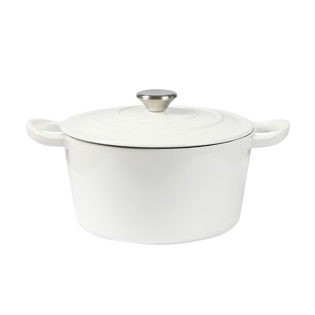 TOQUE 4L Enamel Dutch Oven Pot in White Colour-2018816786526507008