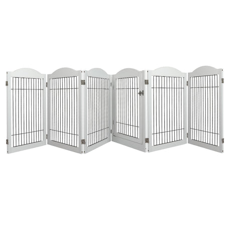 PaWz 6 Panels Pet Dog Playpen Puppy White-2006732992130715648