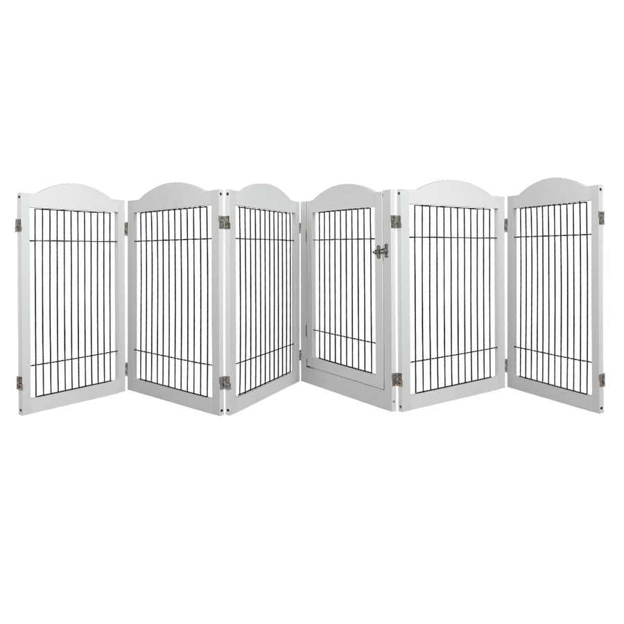 PaWz 6 Panels Pet Dog Playpen Puppy White-2006732992130715648