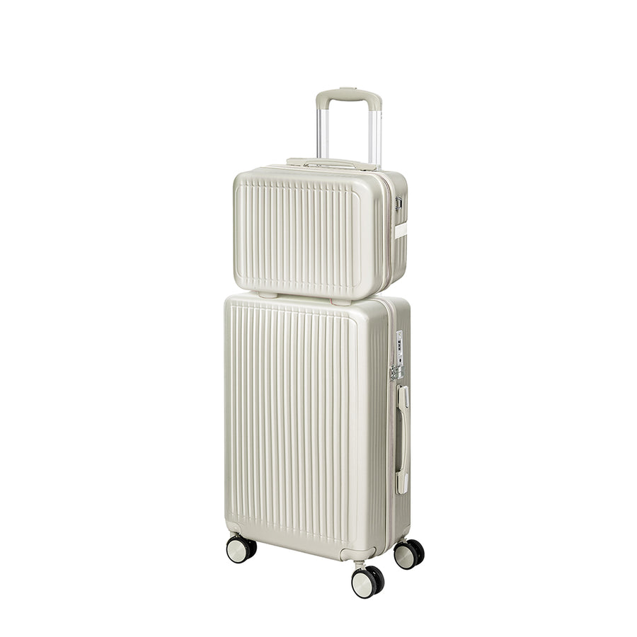 Slimbridge Luggage Suitcase Trolley White 2pc 14"+20"-2006733067858874368