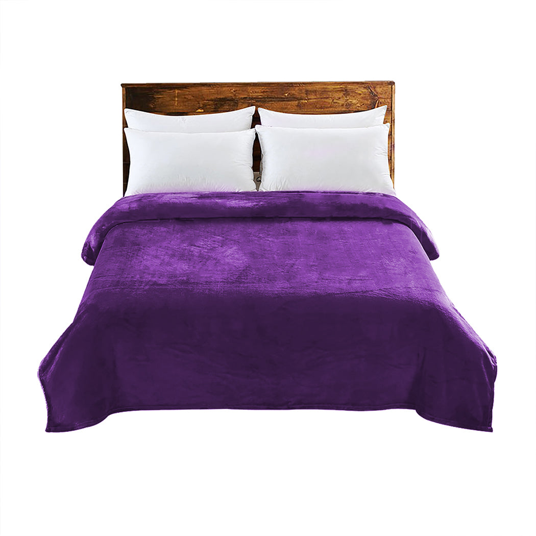 DreamZ 320GSM 220x240cm Ultra Soft Mink Aubergine Queen-2018816638891200512