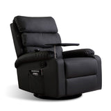 Levede Massage Chair Recliner 360 Swivel Black - Low Angle