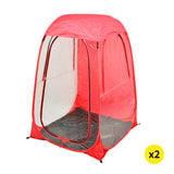 2x Mountview Pop Up Tent Camping Weather Red - Close-Up Angle